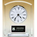 Desk Clock w/ Beveled Upright Silver Bezel Base (4 3/4"x6")